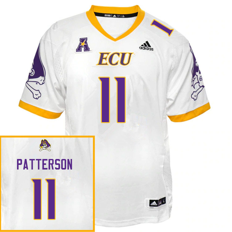 Men #11 Jhari Patterson ECU Pirates College Football Jerseys Sale-White